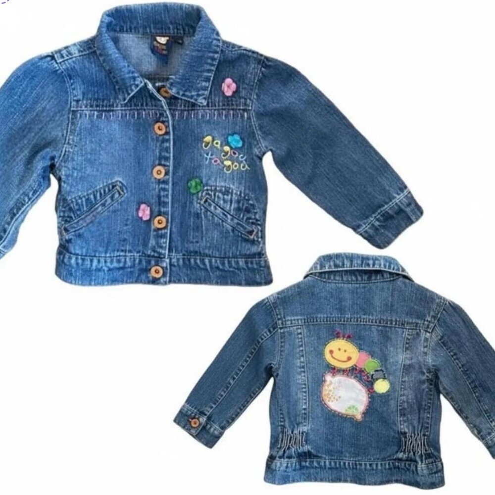 Gagou Tagou Floral Caterpillar Denim Jean Jackets 18 Months